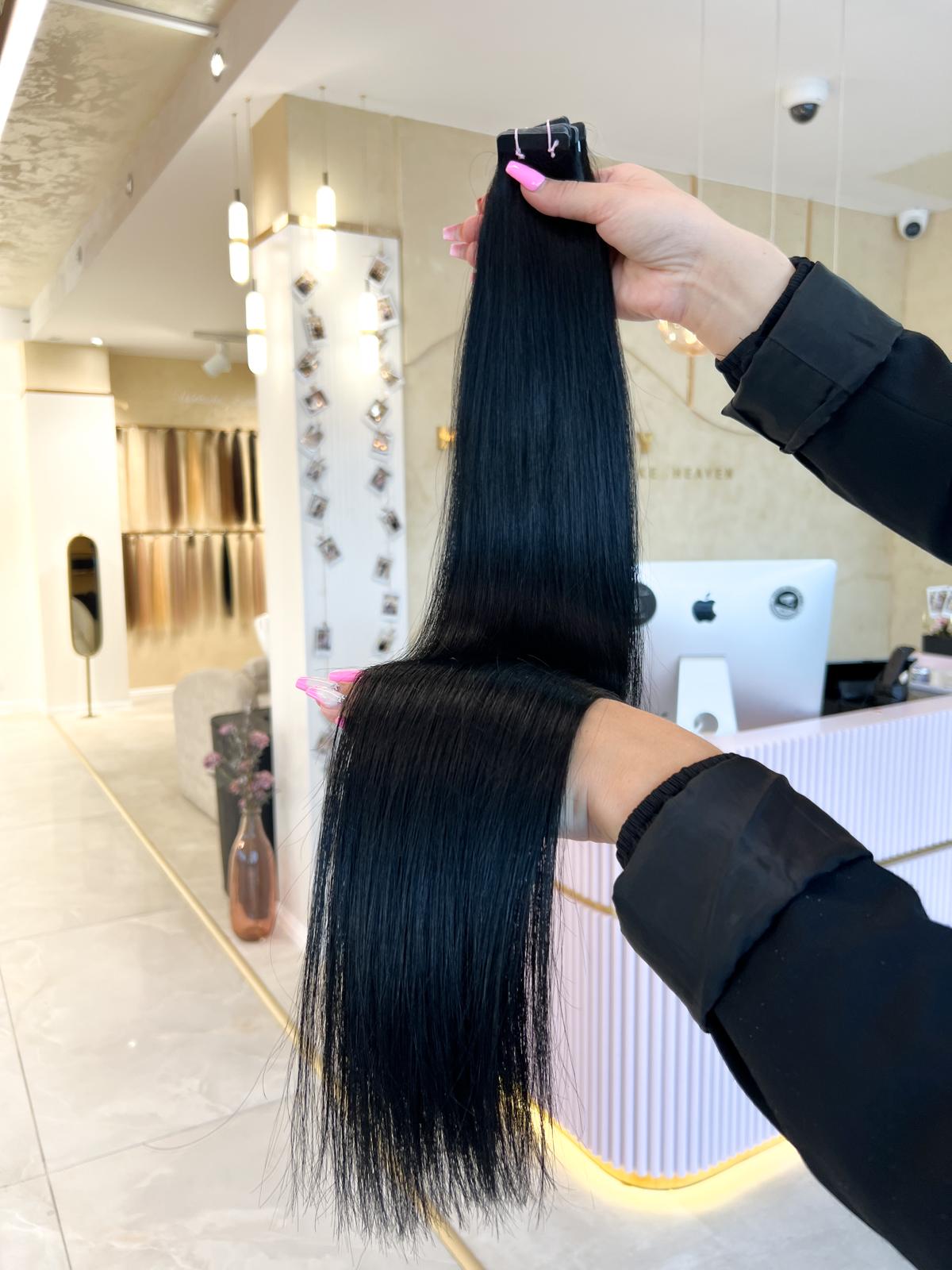 #EBONY STANDARD RUSSISCHE TAPE EXTENSIONS GLATT ♡
