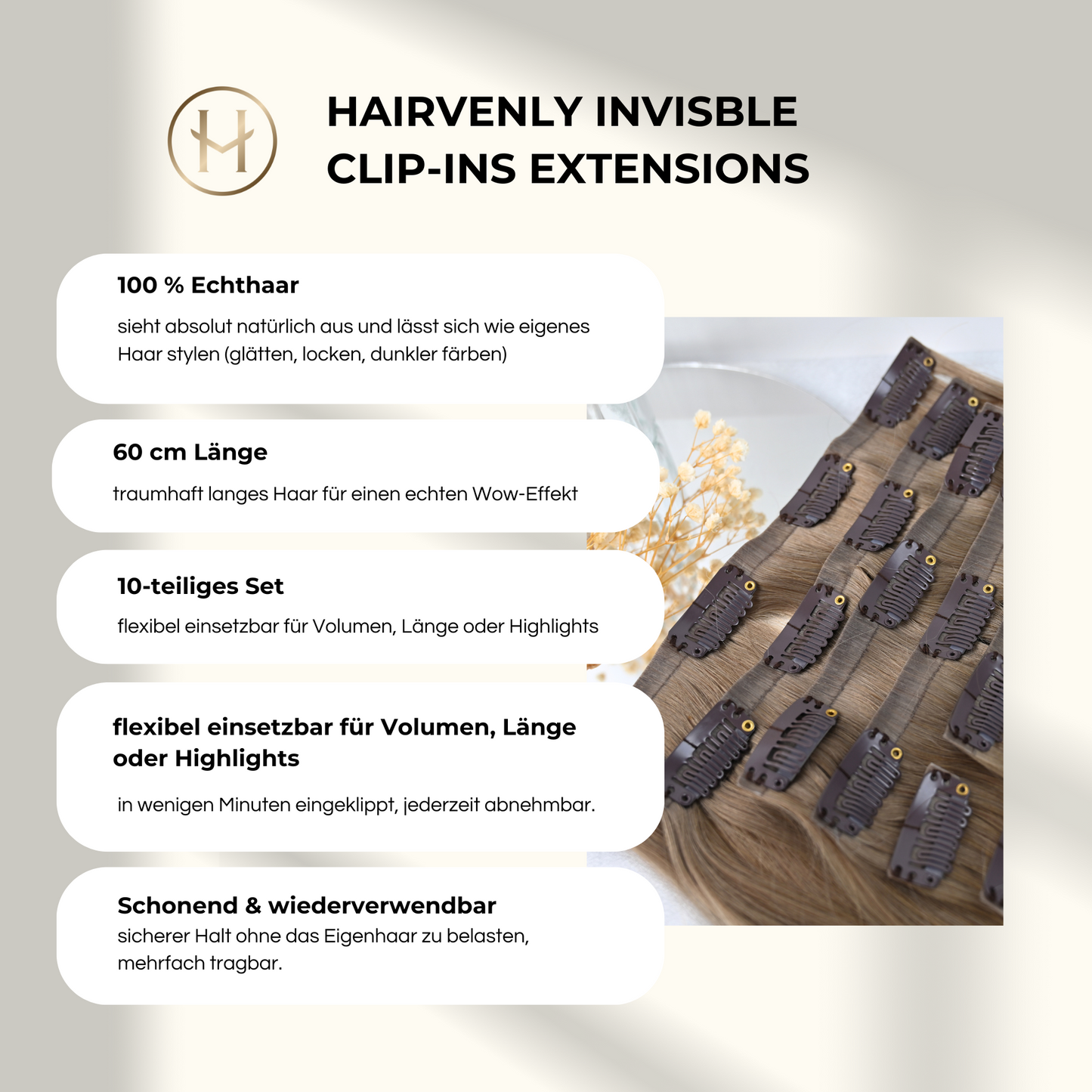 #CARAMEL FUDGE - INVISIBLE CLIP EXTENSIONS - BALAYAGE MITTELBRAUN MIT HELLBLOND ASCH ALS HIGHLIGHTS ♡