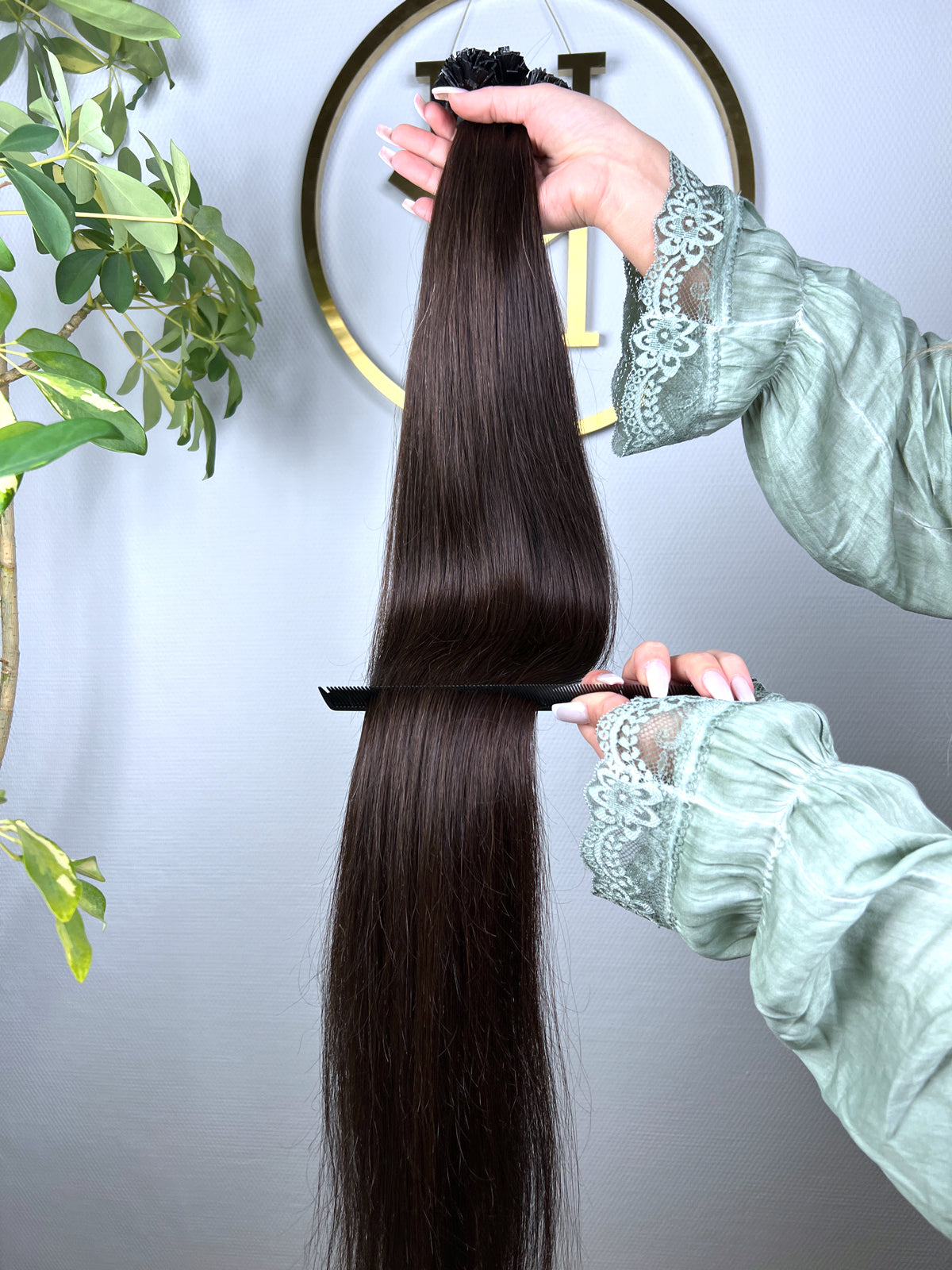 #2E DUNKELBRAUNE US WELLIGE  BONDINGS 85CM ♡