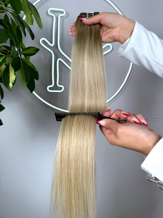 #SOFT-BLOND-BALAYAGE US WELLIGE TRESSEN ECHTHAAR CLASSIC TRESSEN 65CM