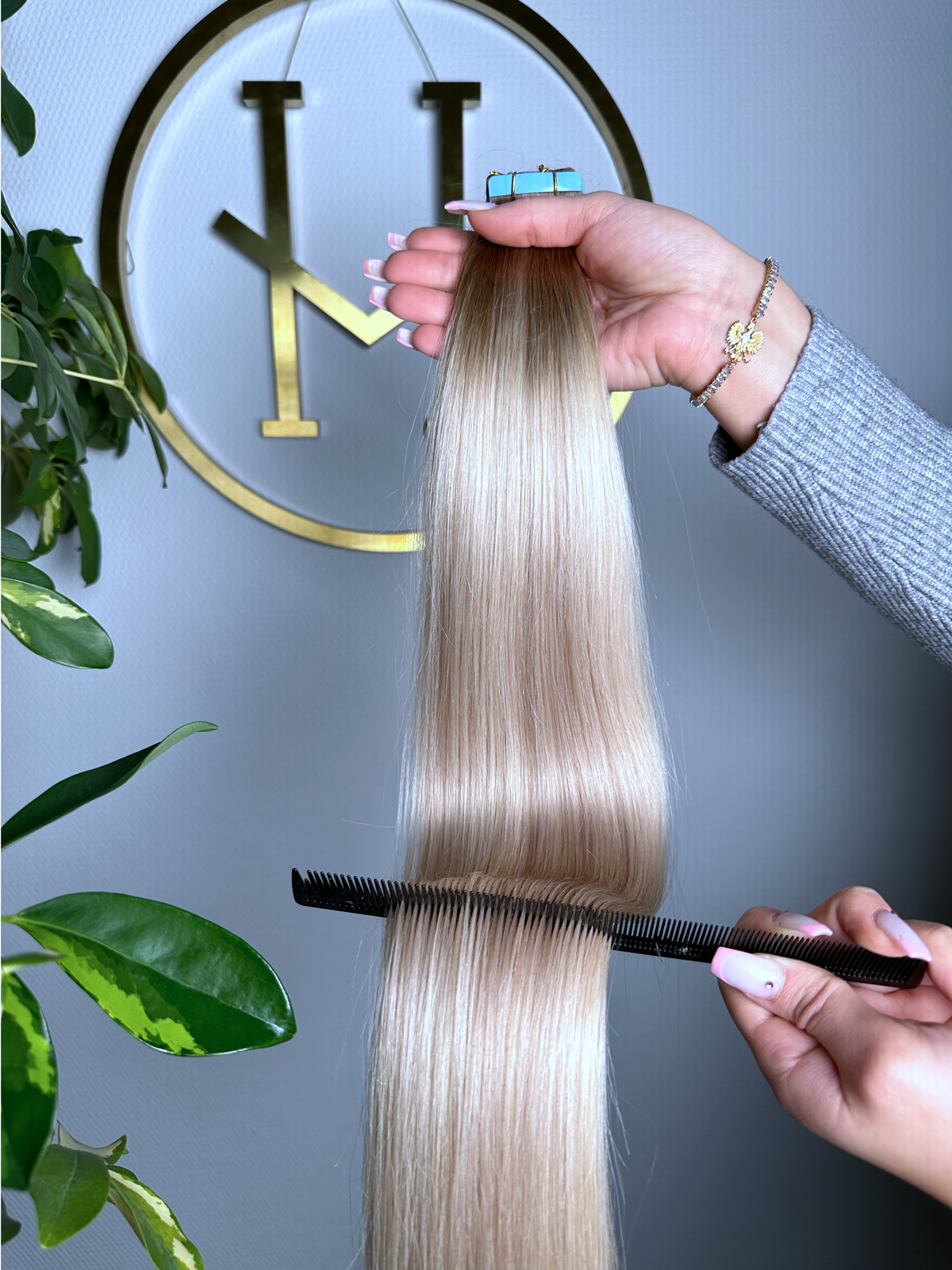 #SOFT BLOND BALAYAGE ASCHBLOND US WELLIGE TAPE EXTENSIONS 55CM ♡