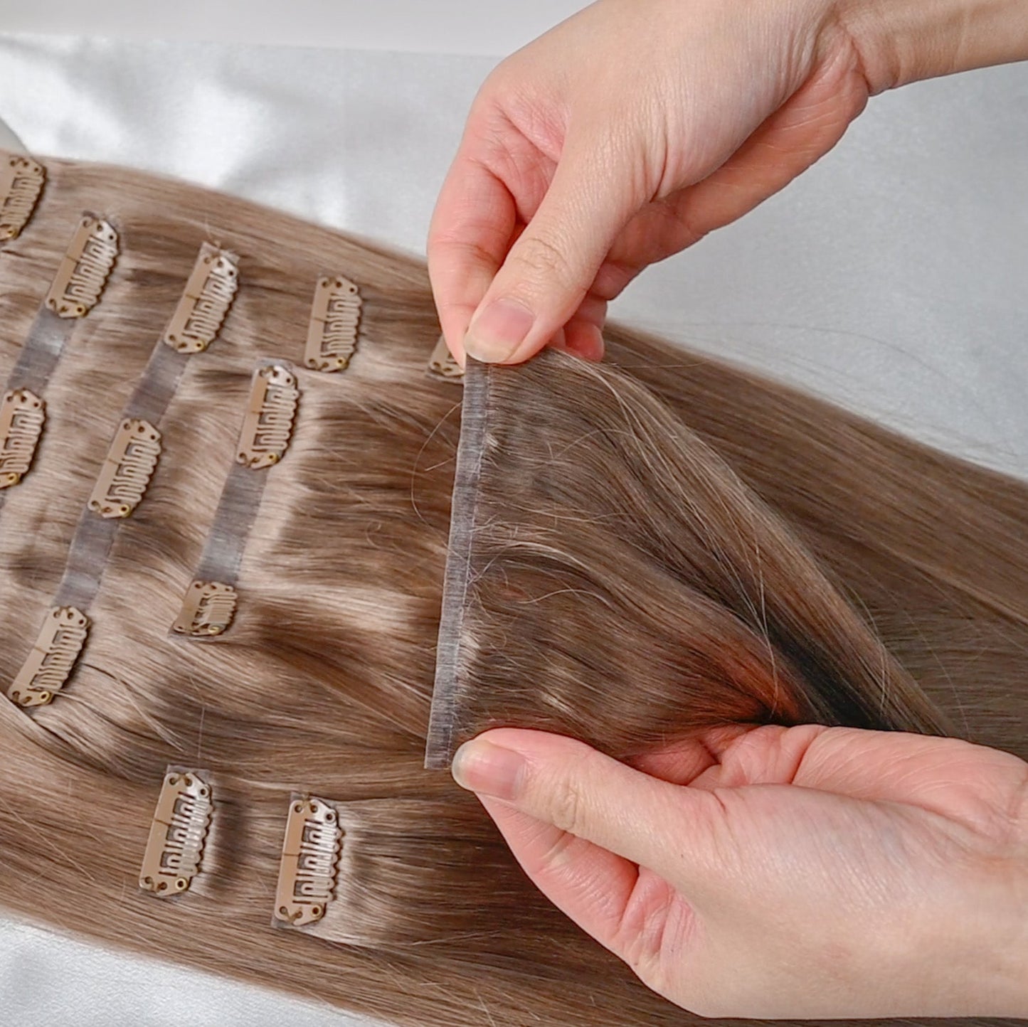 #AUTUMN - INVISIBLE CLIP EXTENSIONS - MITTELBRAUN ♡