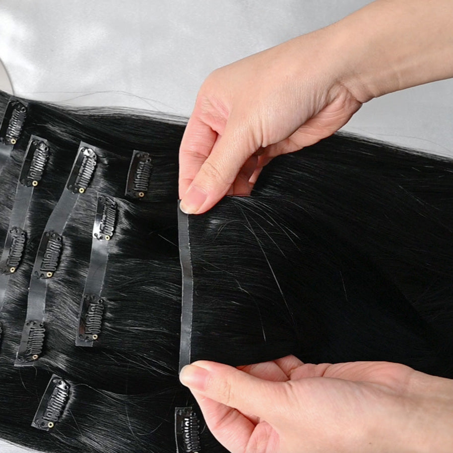 #EBONY - INVISIBLE CLIP EXTENSIONS - TIEFSCHWARZ ♡
