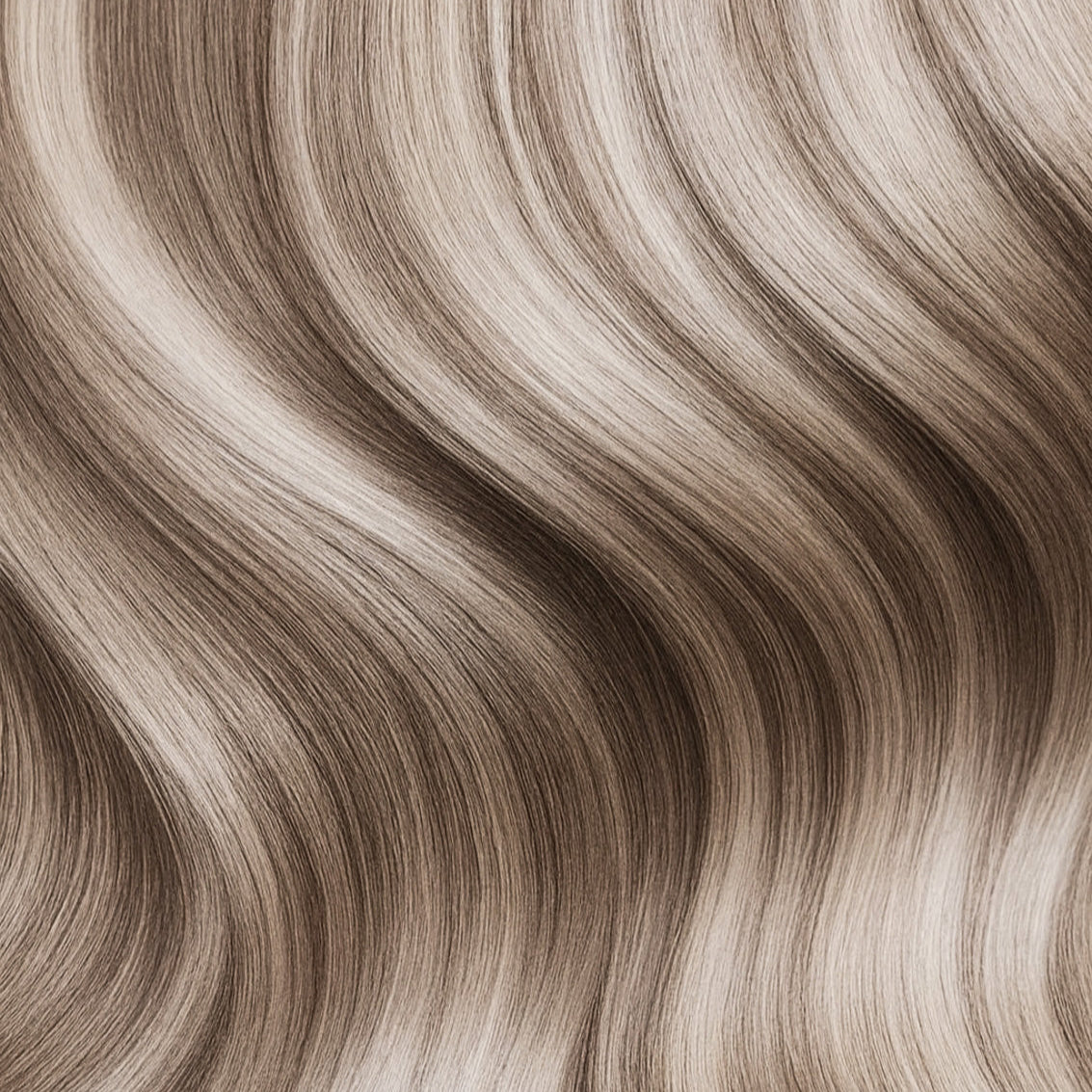 #FROSTY - INVISIBLE CLIP EXTENSIONS - GESTRÄHNTES MITTELBRAUN PEARL UND LICHTBLOND ASCH ♡
