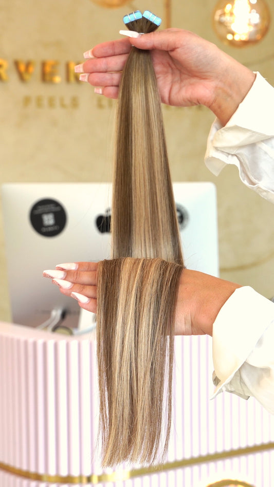 #SUN-KISSED MINI TAPE EXTENSIONS BALAYAGE RU GLATT ♡