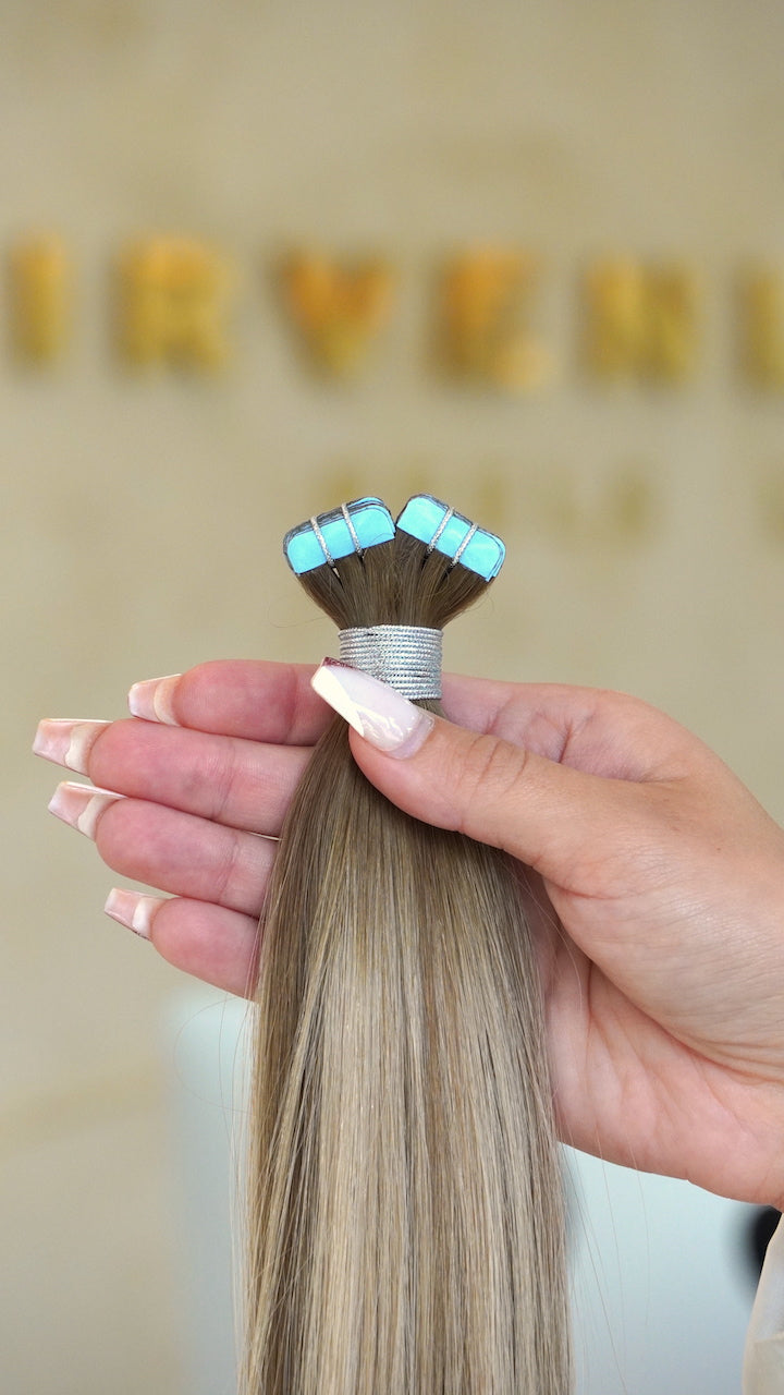 #SUN-KISSED MINI TAPE EXTENSIONS BALAYAGE♡