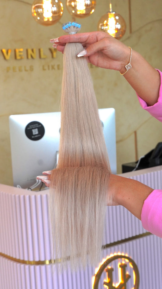 #TAUPE MINI TAPE EXTENSIONS RU GLATT ♡