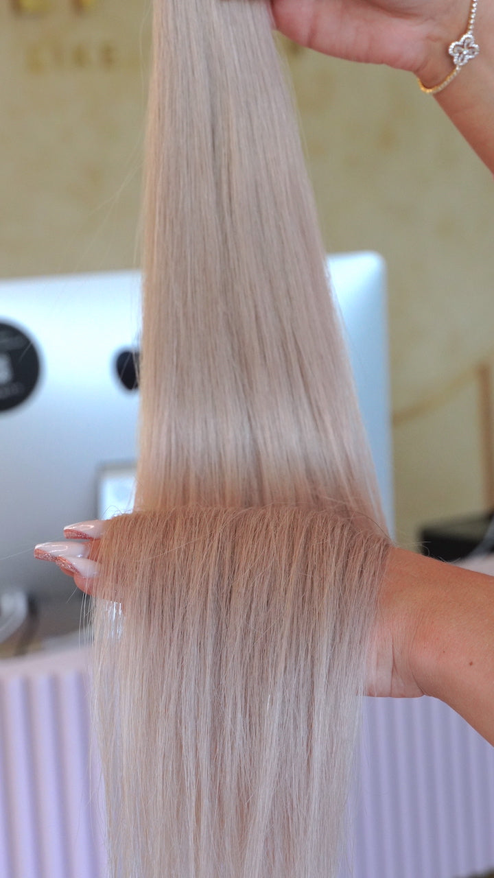 #TAUPE MINI TAPE EXTENSIONS RU GLATT ♡
