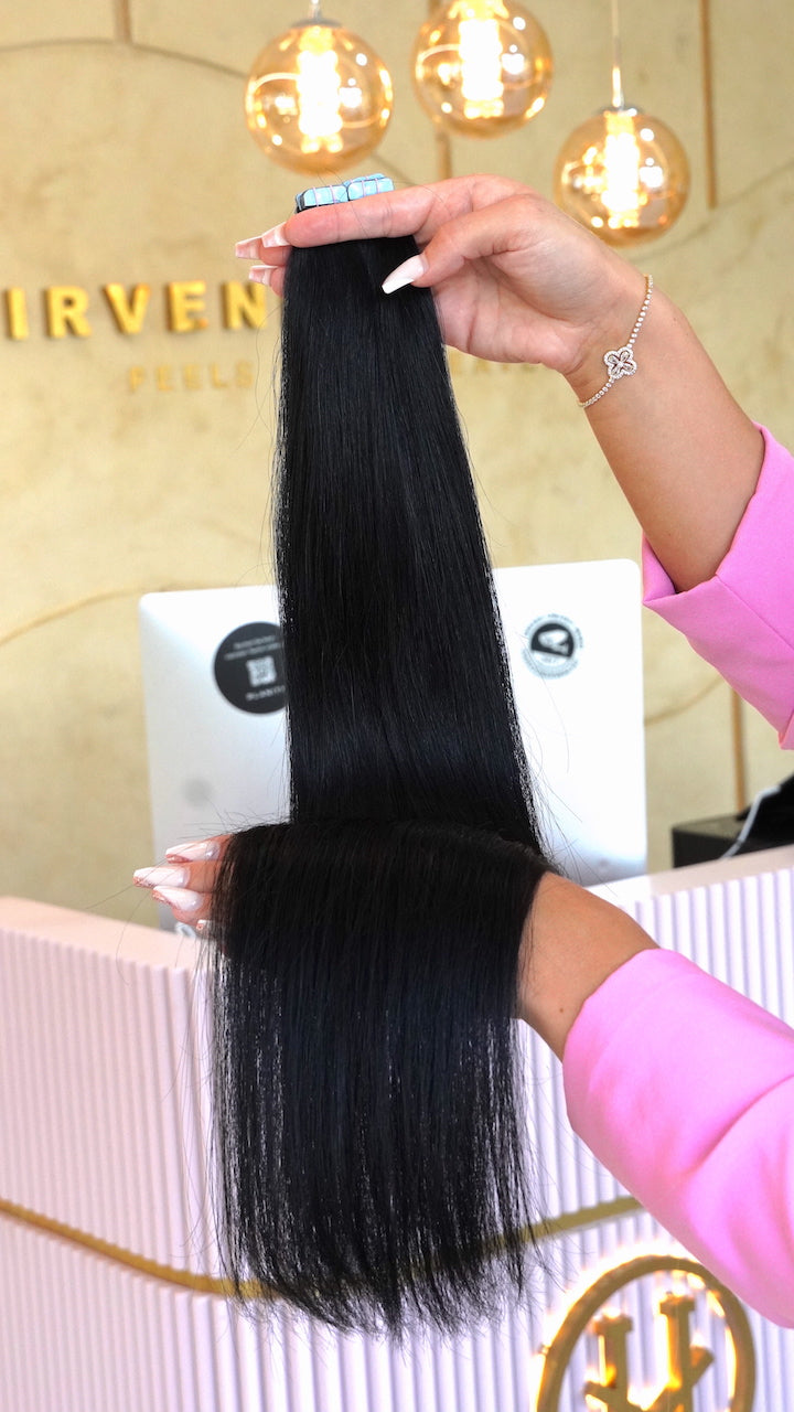 #EBONY MINI TAPE EXTENSIONS - TIEFSCHWARZ ♡