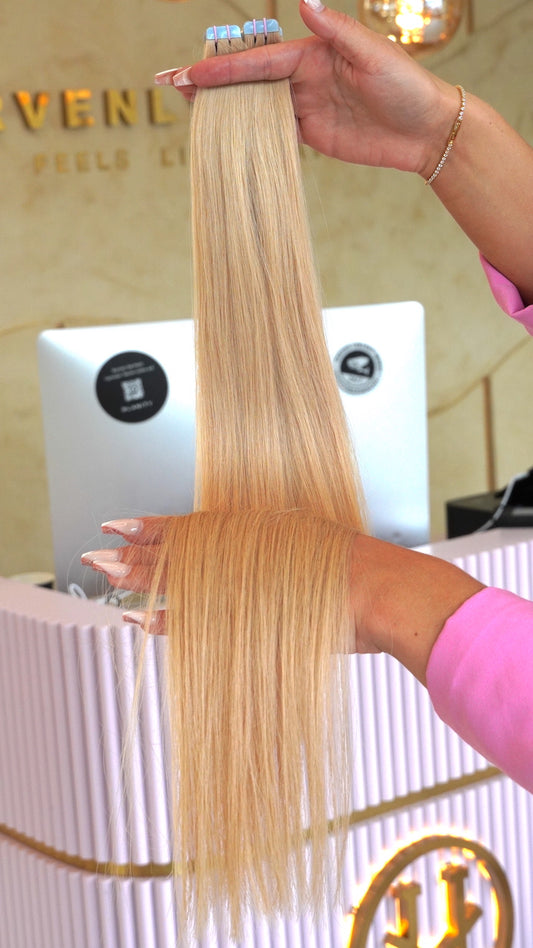 #CHAMPAGNE MINI TAPE EXTENSIONS RU GLATT ♡