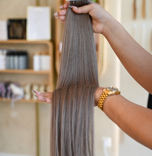 #CAPPUCCINO GENIUS WEFT RUSSISCHES GLATTES HAAR  60CM ♡