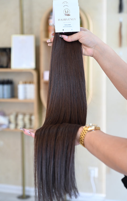 #BITTER CACAO GENIUS WEFT RUSSISCHES GLATTES HAAR  60CM ♡