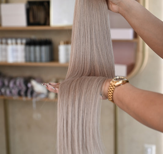 #TAUPE GENIUS WEFT RUSSISCHES GLATTES HAAR 60CM ♡