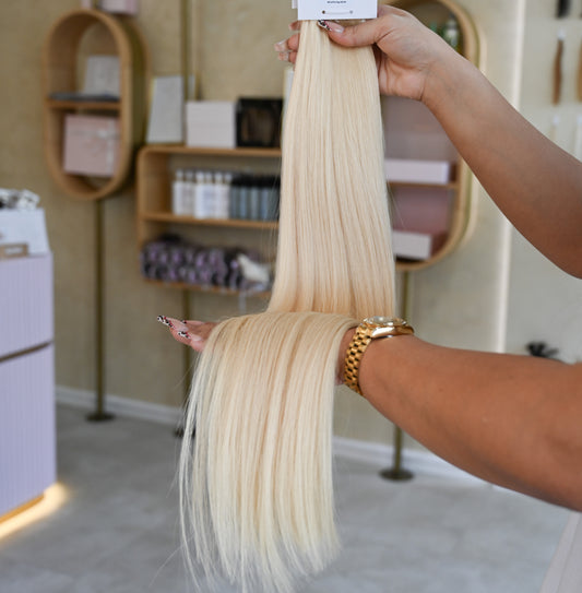 #PLATIN GENIUS WEFT RUSSISCHES GLATTES HAAR  60CM ♡