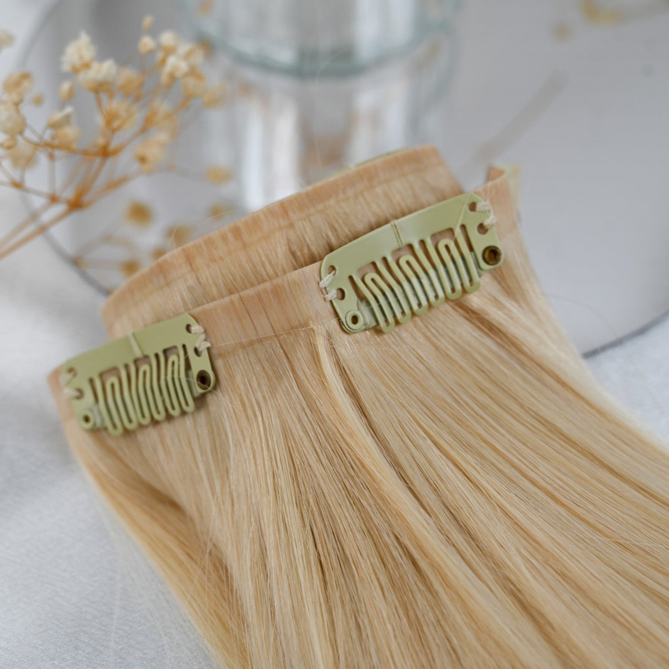 #BEACH BLOND - INVISIBLE CLIP EXTENSIONS - LIGHTBLOND GOLD ♡