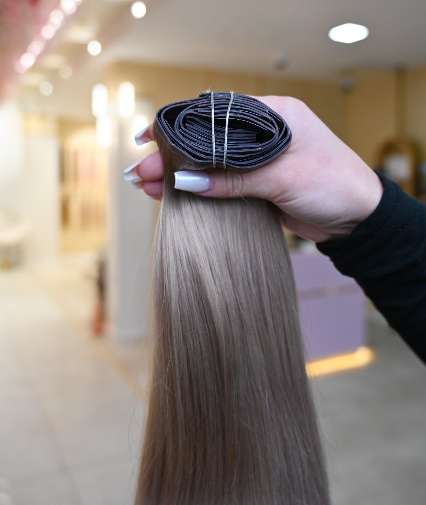 #DIRTY BLOND - INVISIBLE CLIP EXTENSIONS 225G - DUNKELBLOND GOLD ♡