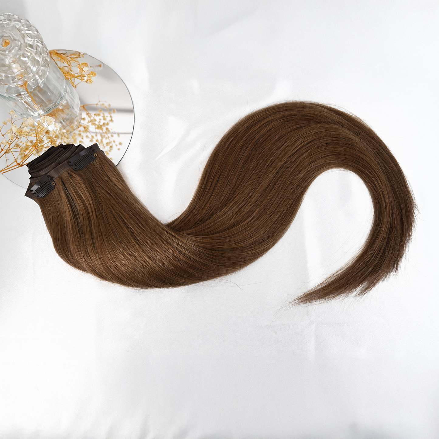 #GLOW - INVISIBLE CLIP EXTENSIONS - HELLBRAUN GOLD ♡