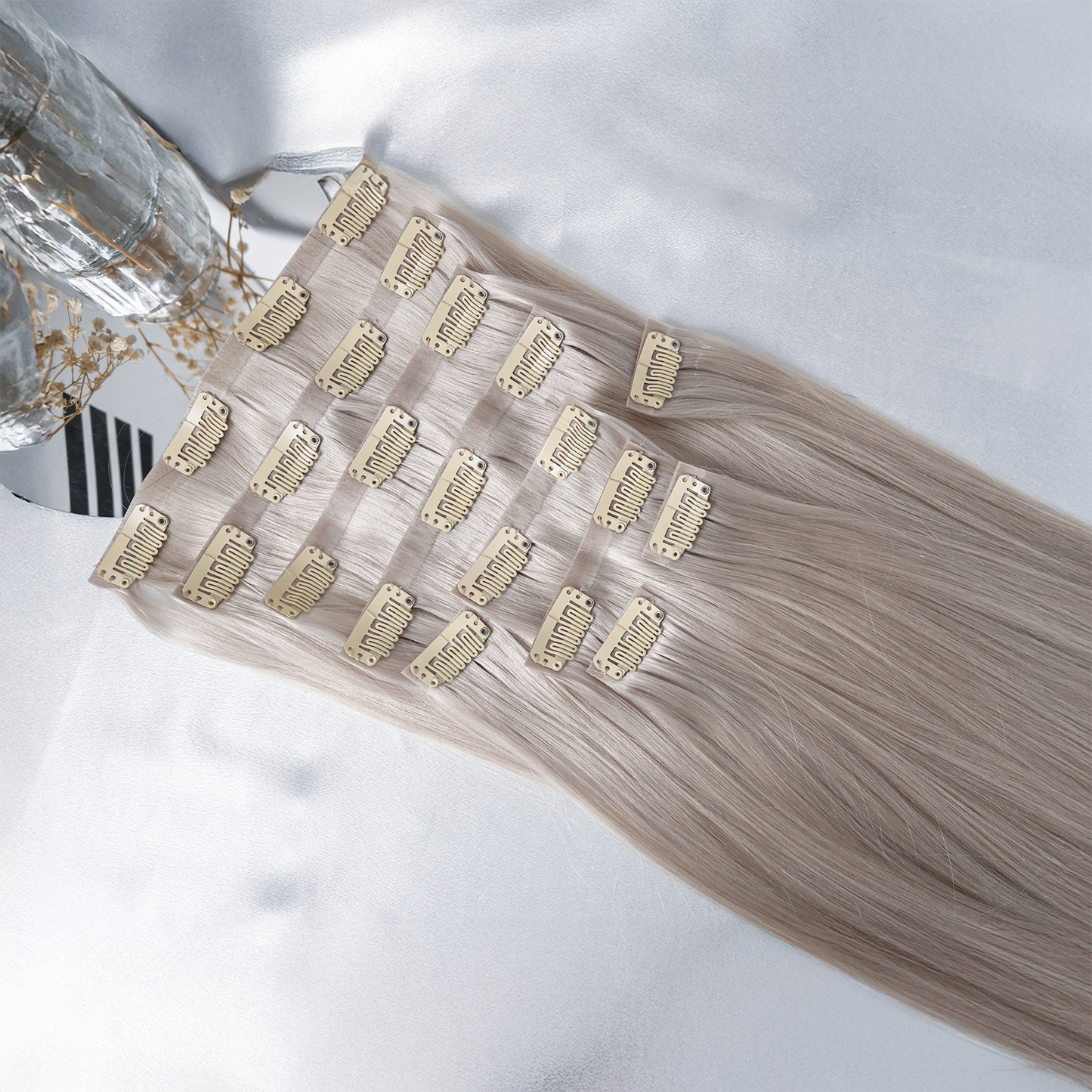 #SHINY - INVISIBLE CLIP EXTENSIONS - LICHTBLOND ASCH ♡