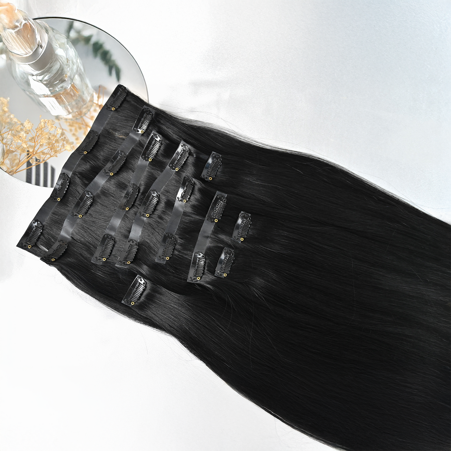 #EBONY - INVISIBLE CLIP EXTENSIONS - TIEFSCHWARZ ♡