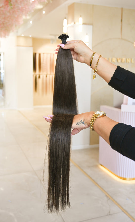 #3A KÜHLES MITTELBRAUN US WELLIGE  BONDINGS 85CM ♡