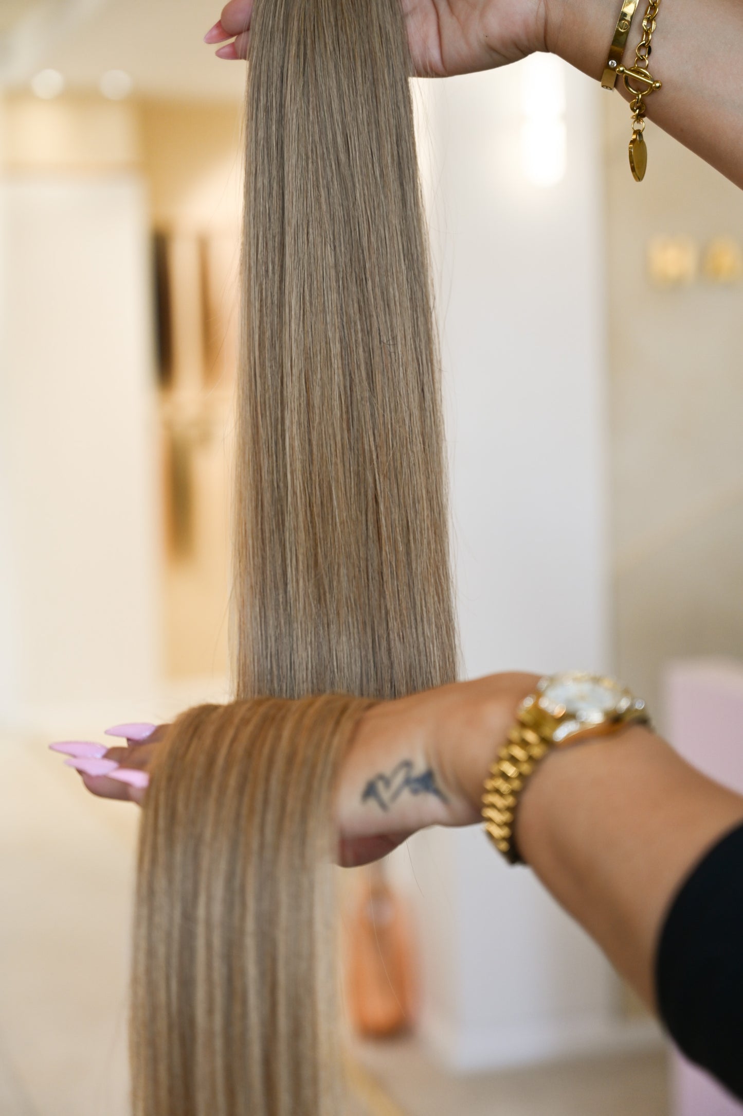 #14A DUNKELBLONDE US WELLIGE BONDINGS 85CM