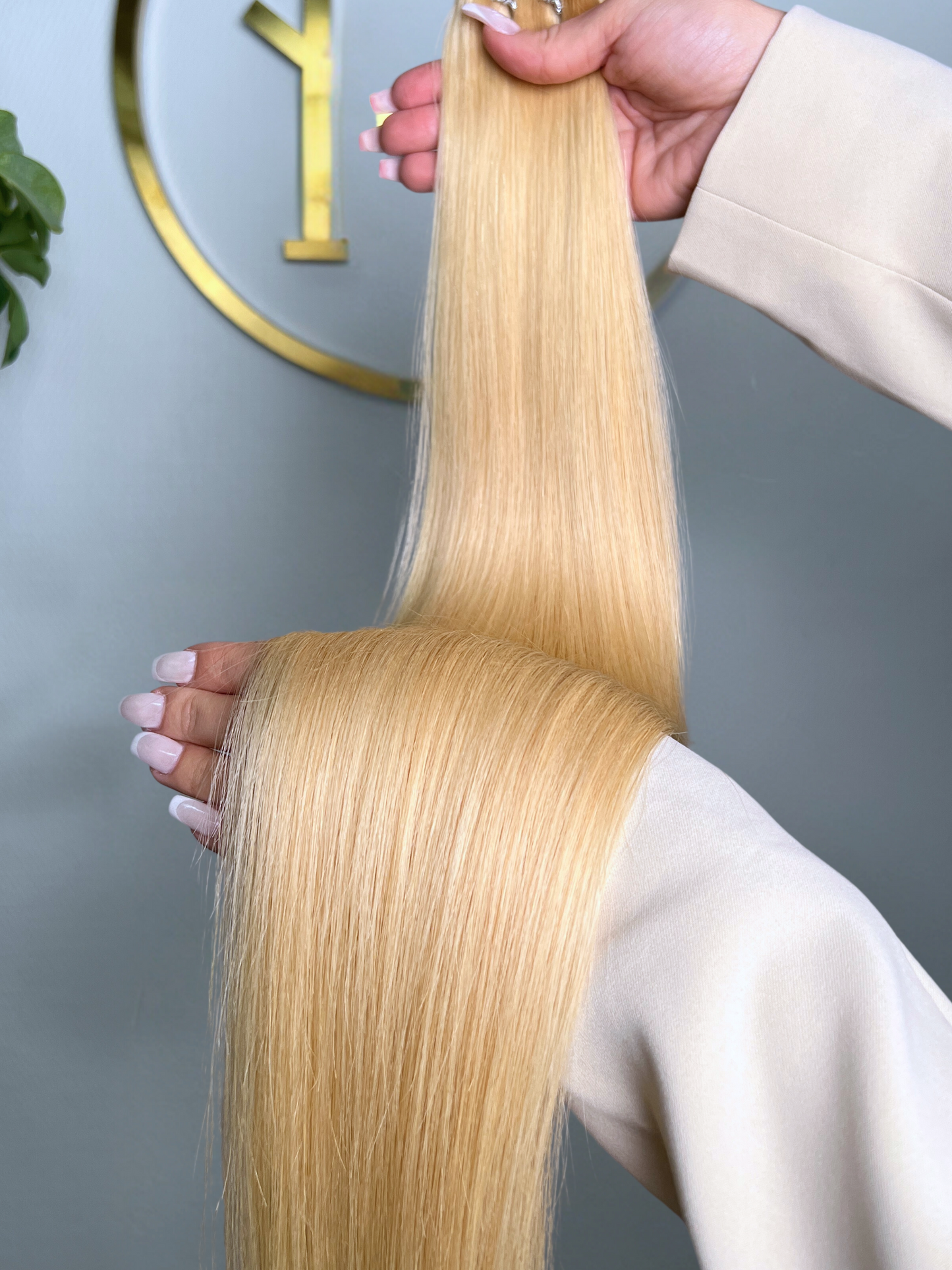 INVISIBLE TRESSEN #CHAMPAGNE RU GLATT