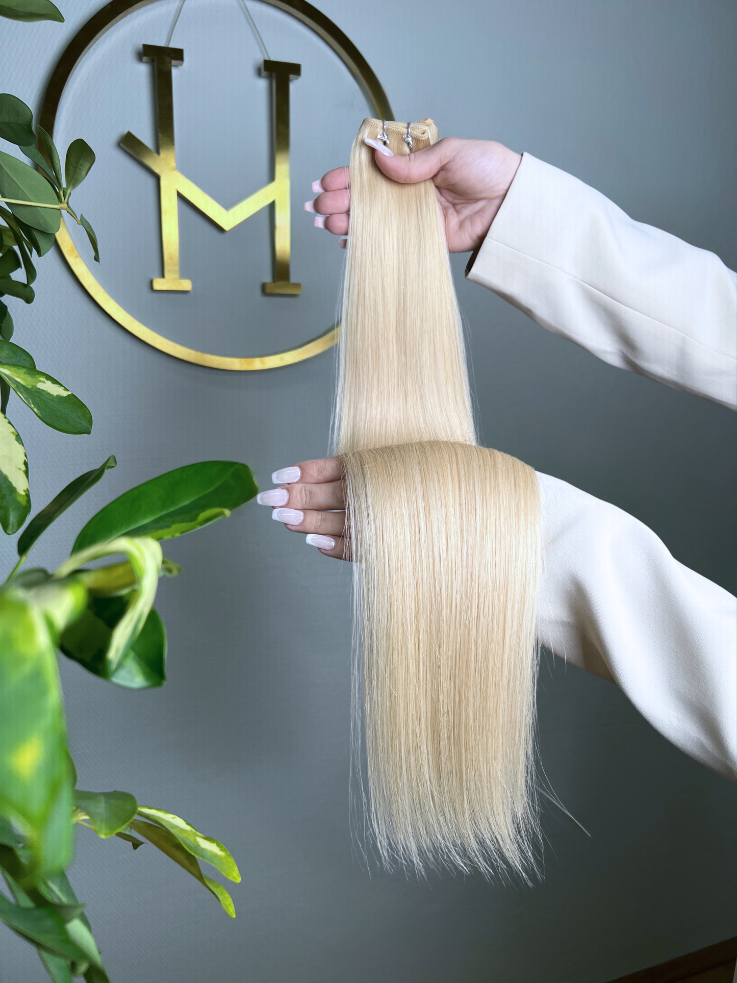 TRESSEN #PLATIN LIGHTBLOND RU GLATT CLASSIC WEFT ♡