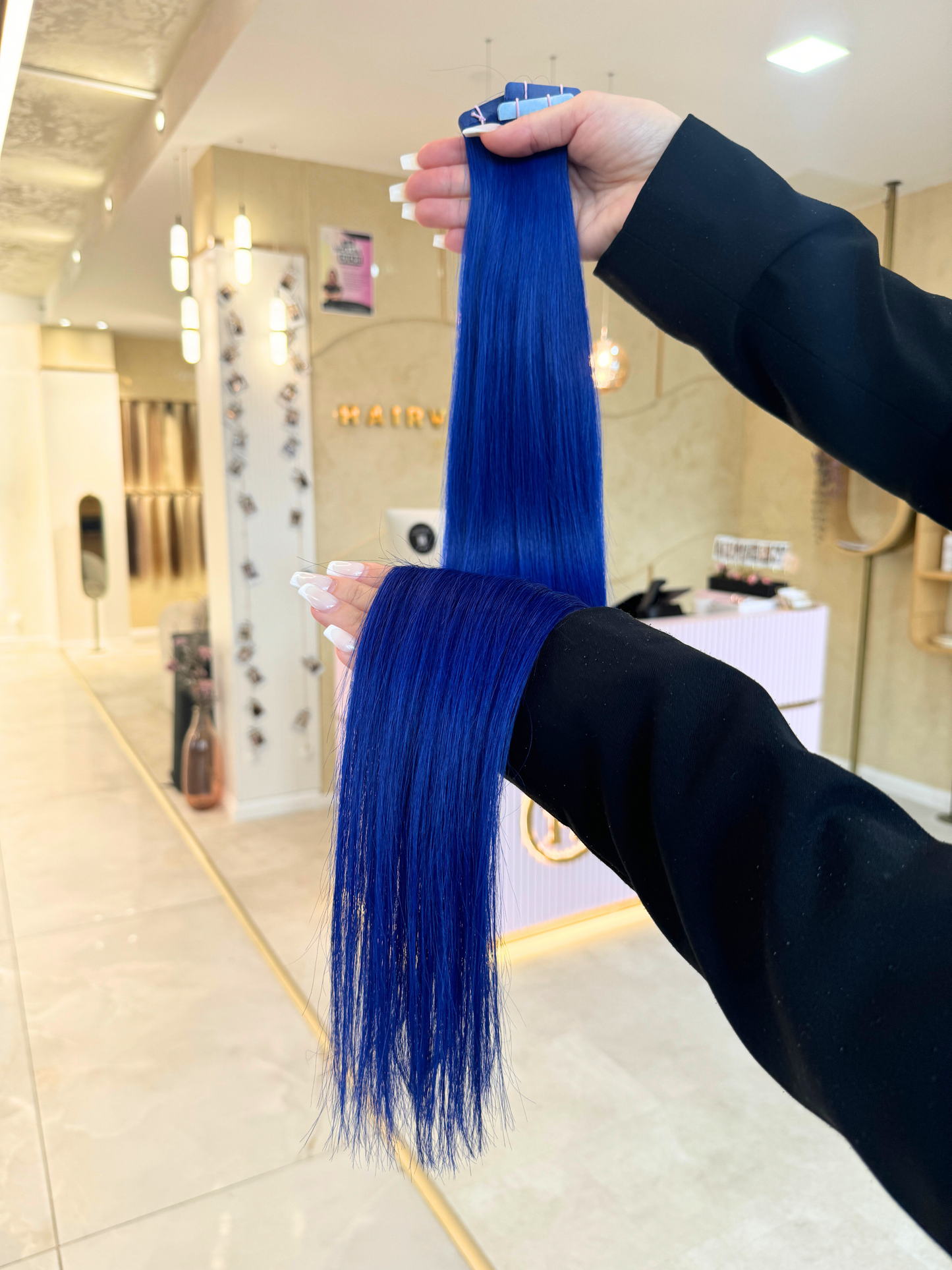 #BLUE STANDARD RUSSISCHE TAPE EXTENSIONS GLATT ♡