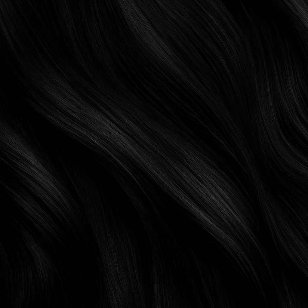 #EBONY MINI TAPE EXTENSIONS RU GLATT - TIEFSCHWARZ ♡