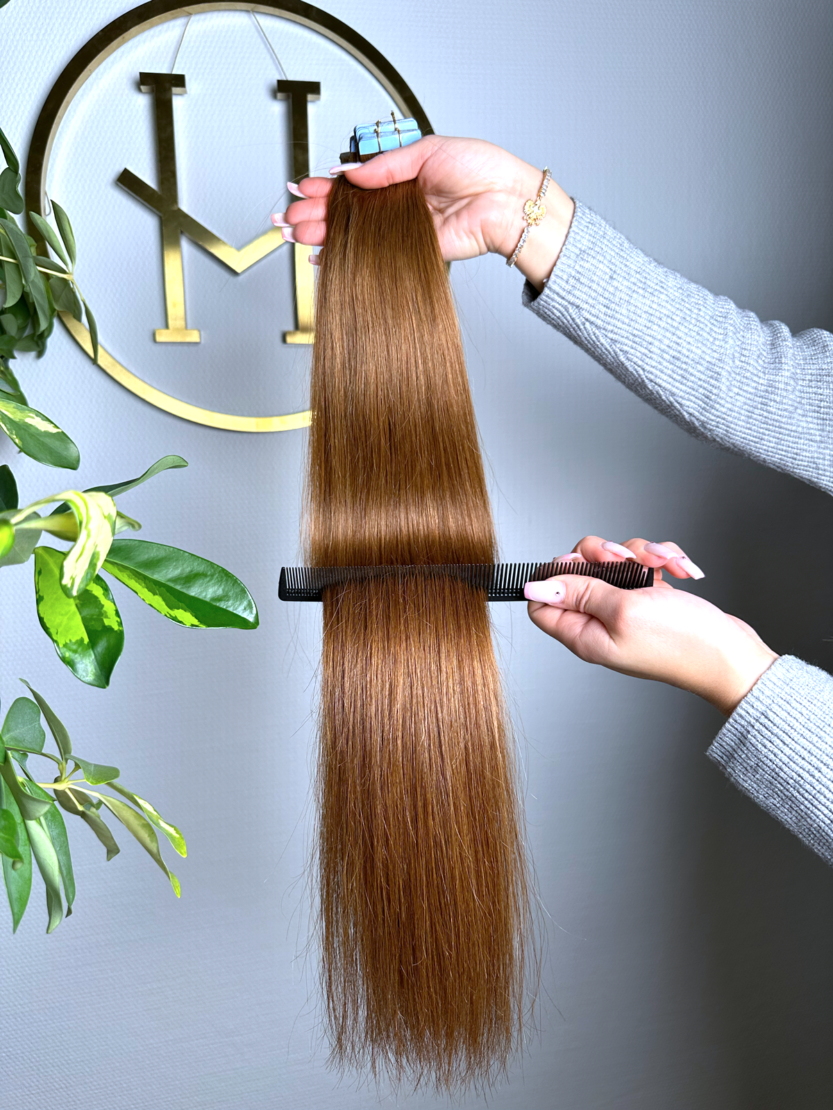#6 HASELNUSSBRAUNE US WELLIGE TAPE EXTENSIONS 65CM ♡