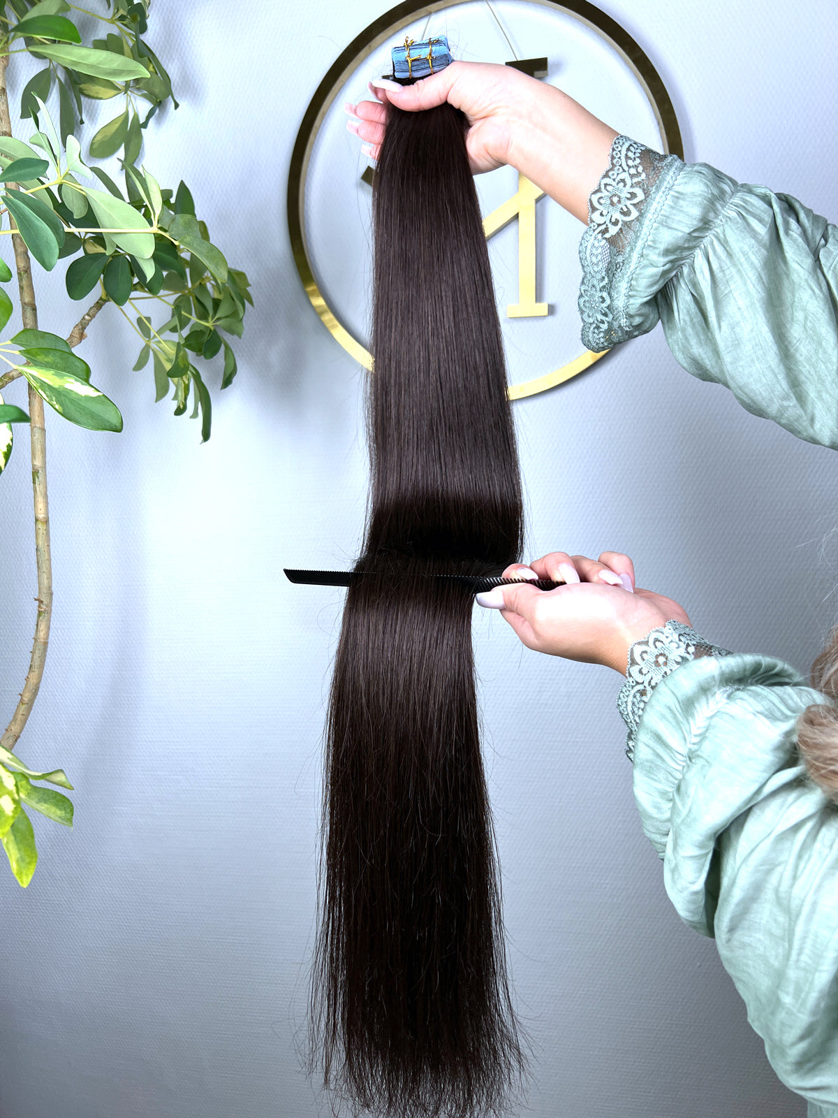 #2A ASCHBRAUNE US WELLIGE TAPE 85CM ♡