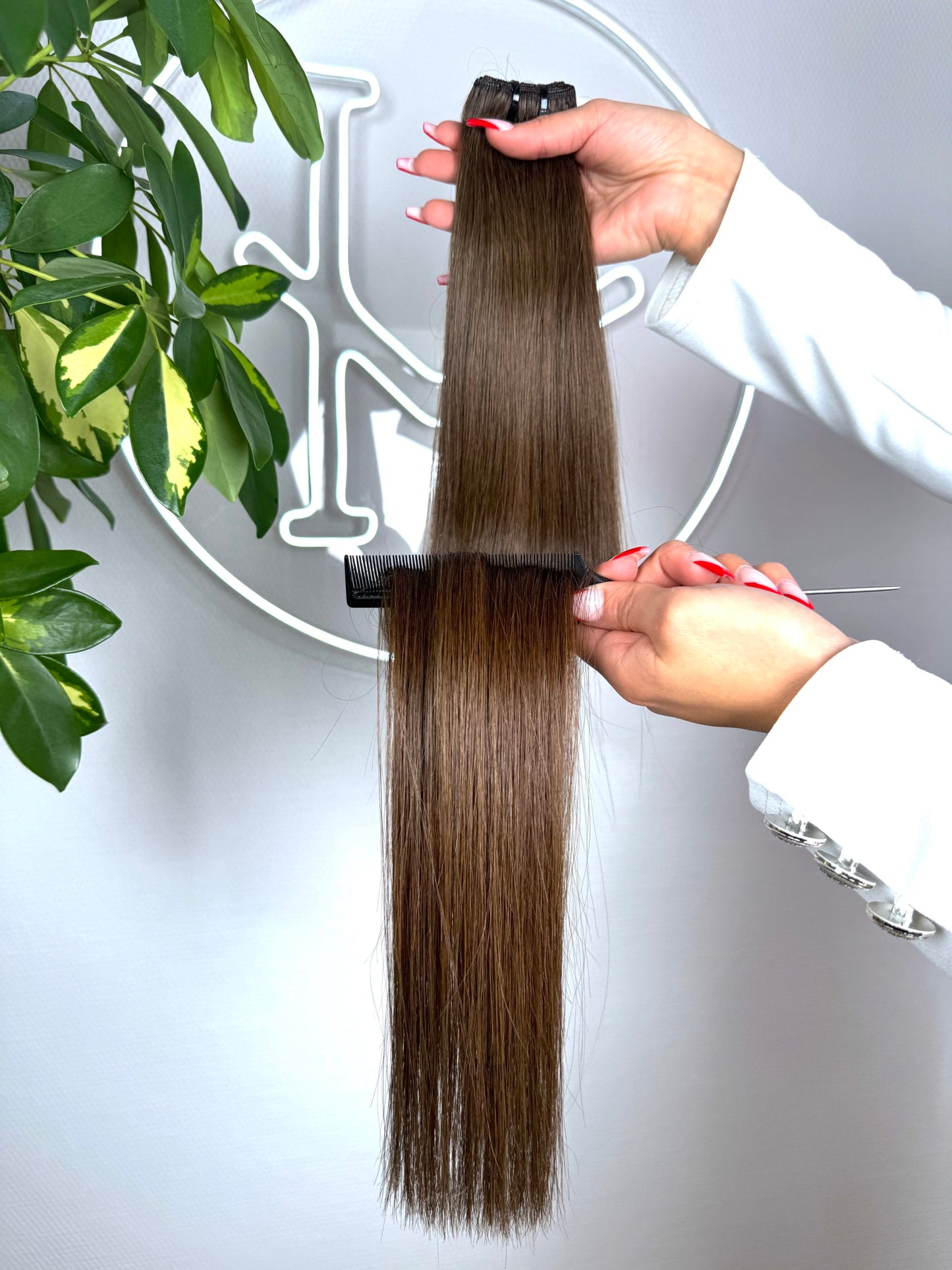 #4A MOKKABRAUNE ECHTHAAR TRESSEN 65CM ♡