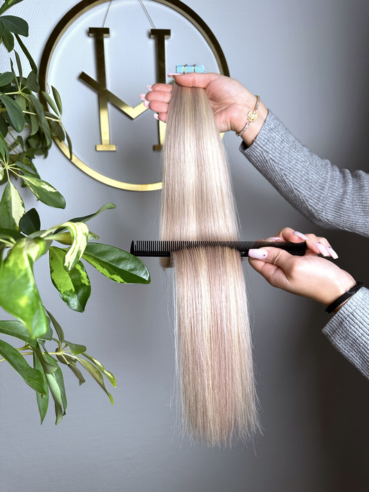 #VIKING BLOND KÜHLES BLOND  US WELLIGE GESTRÄHNT TAPE EXTENSIONS 65CM ♡