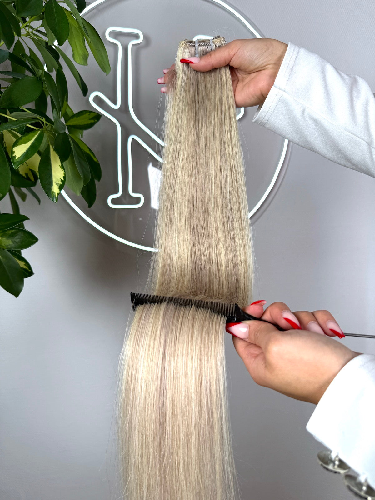 #VIKING BLOND GESTRÄHNTE US WELLIGE TRESSEN ECHTHAAR CLASSIC TRESSEN 65CM