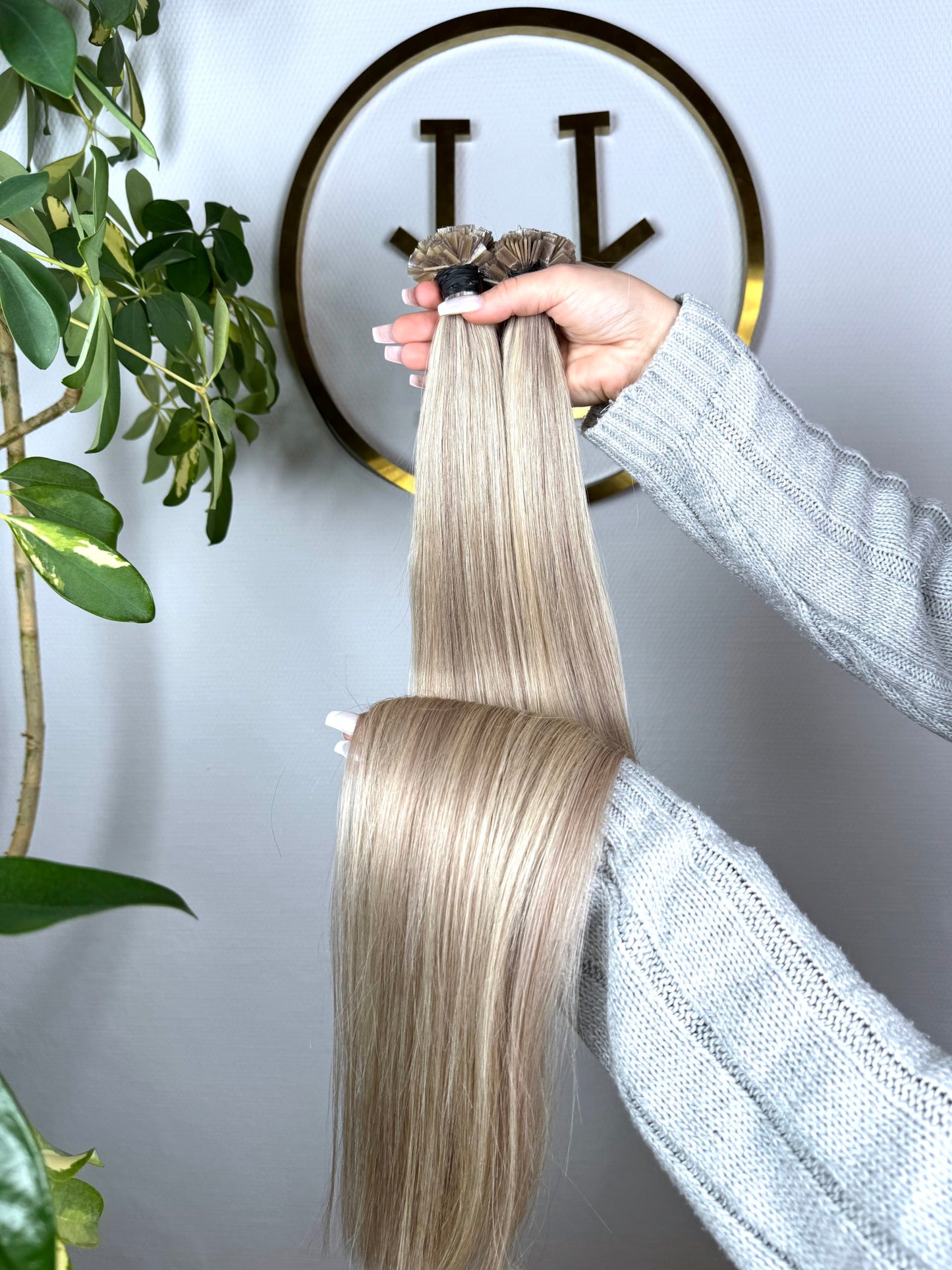 #VIKING BLOND US WELLIGE KERATIN BONDINGS  KÜHLES BLOND GESTRÄHNT 65CM ♡