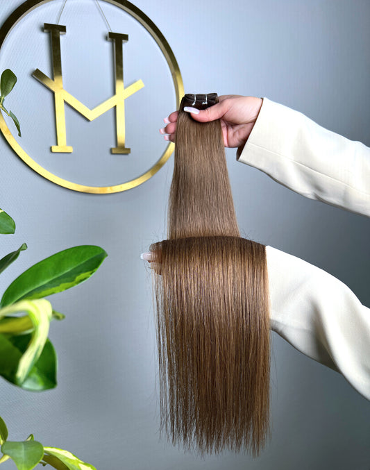 TRESSEN #AUTUMN MITTELBRAUN RU GLATT CLASSIC WEFT ♡