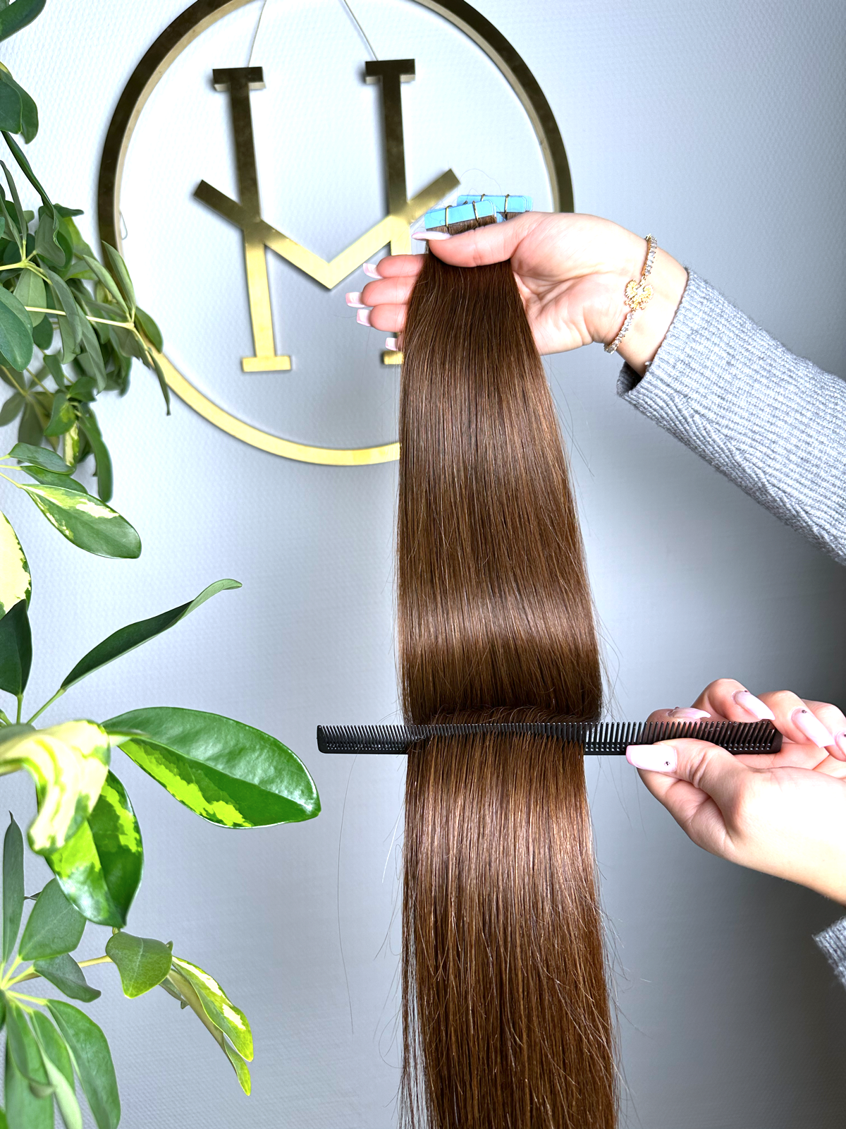 #4 SAMTBRAUNE TAPE EXTENSIONS 55CM ♡