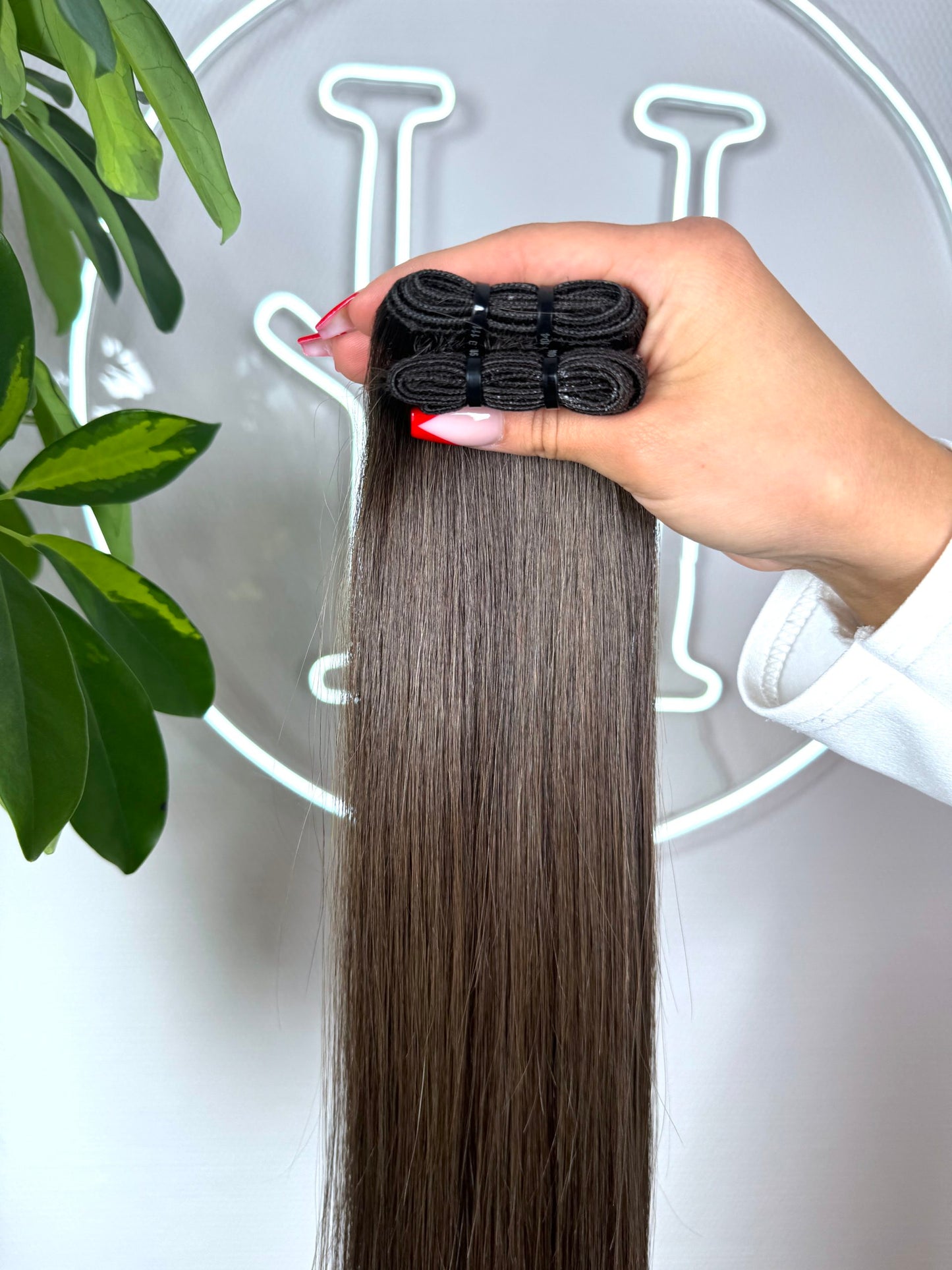 #2A ASCHBRAUNE ECHTHAAR TRESSEN 65CM ♡