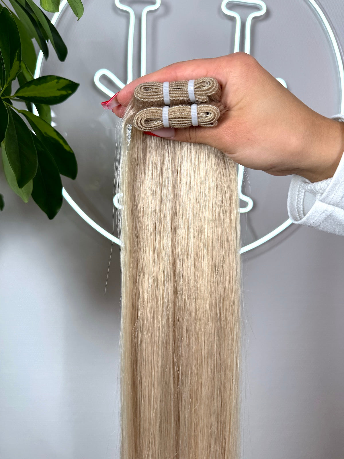 #SILVER ASCHBLONDE ECHTHAAR TRESSEN 65CM ♡