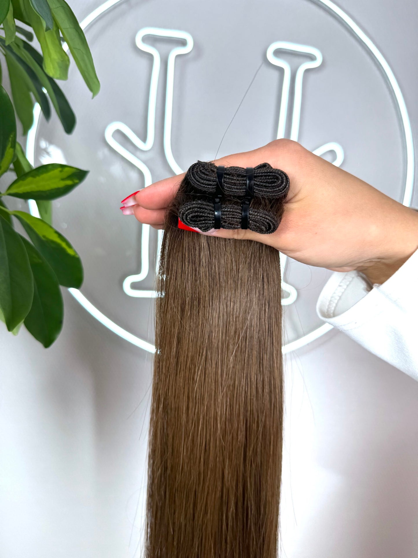 #4A MOKKABRAUNE ECHTHAAR TRESSEN 65CM ♡