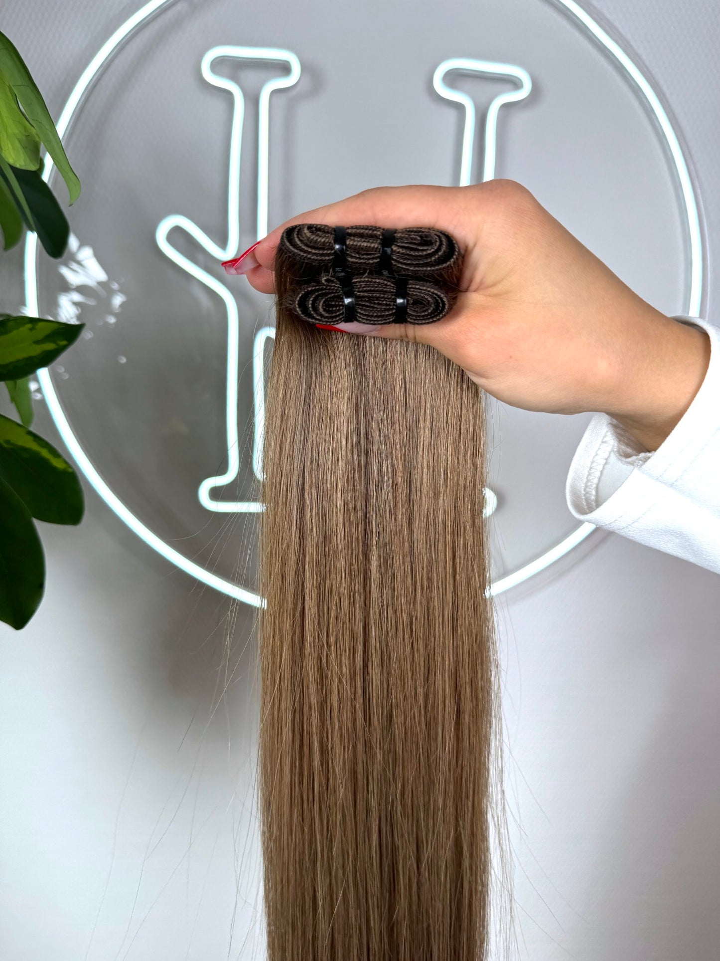 #5A HELLBRAUNE ECHTHAAR TRESSEN 65CM ♡
