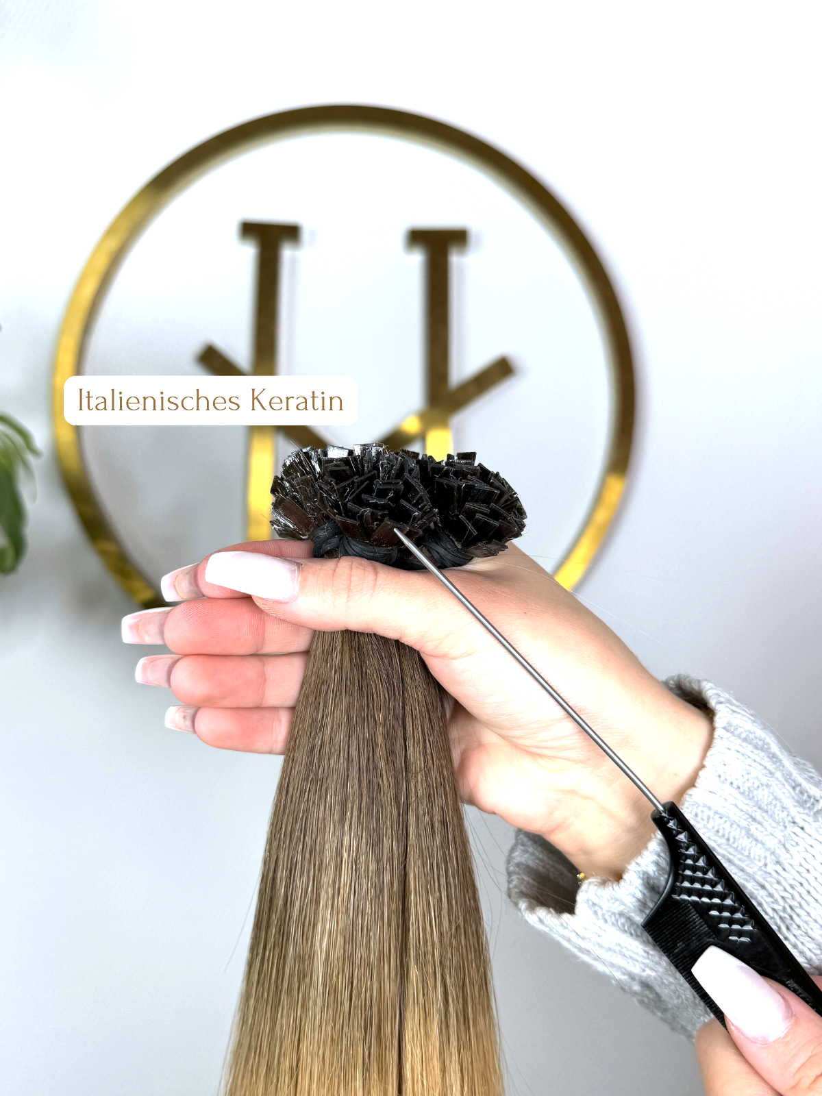 #2T14A US WELLIGE KERATIN BONDINGS DUNKELBLOND OMBRÉ 65CM ♡