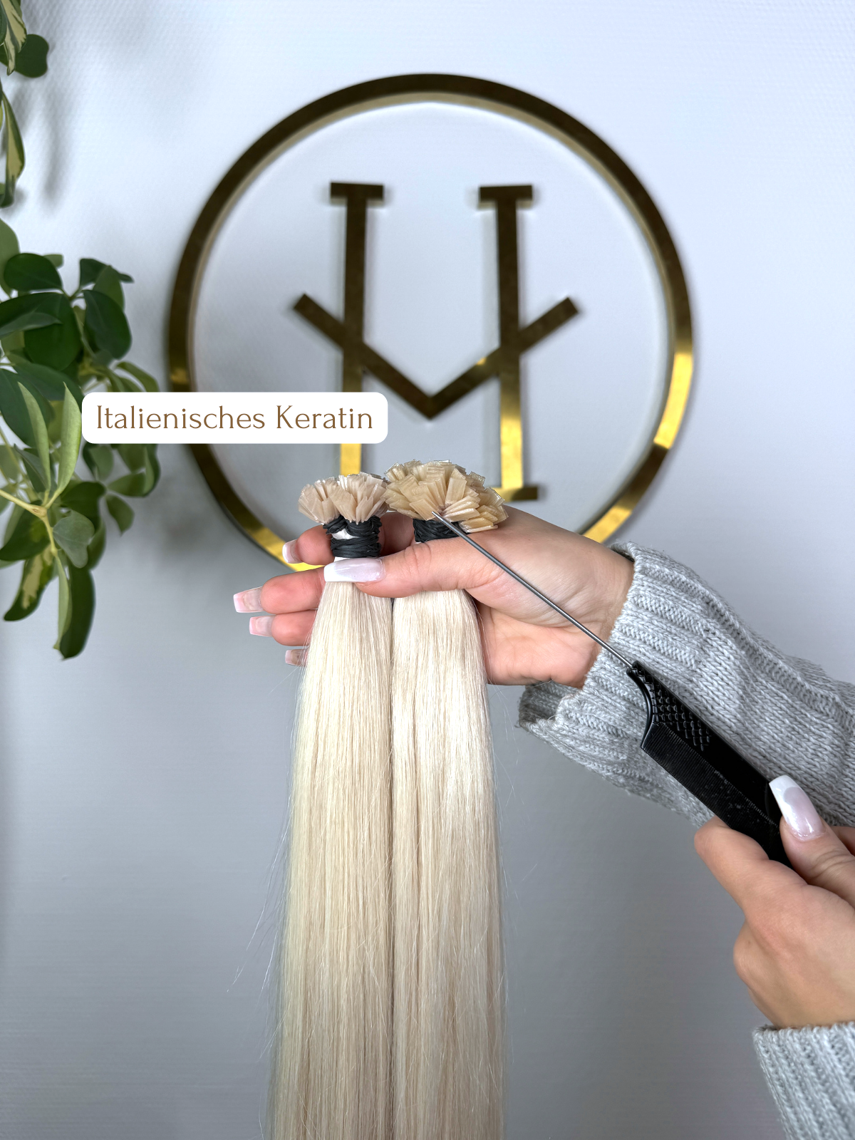 #PEARL WHITE KERATIN BONDINGS WEIßBLOND 65CM ♡