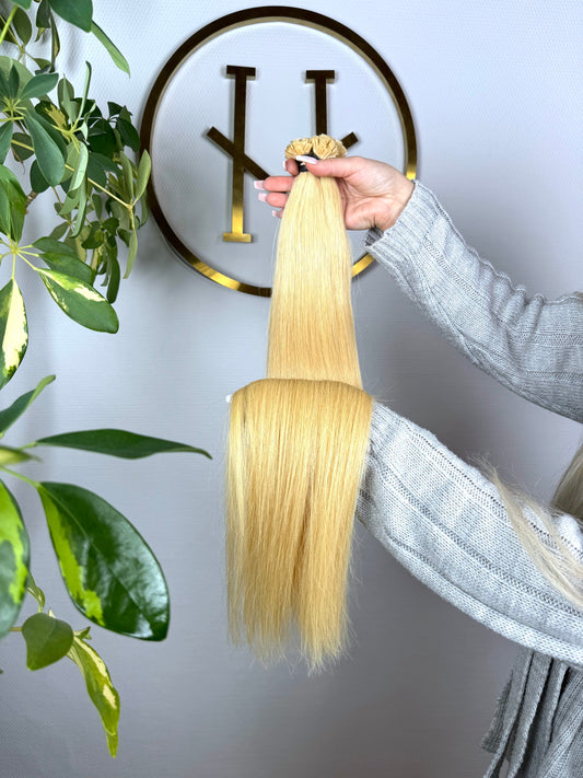 #27 GOLDKUPFER  US WELLIGE KERATIN BONDINGS HONIGBLOND 65CM ♡