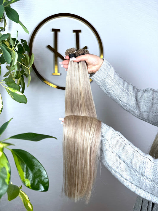 #VIKING BLOND US WELLIGE KERATIN BONDINGS  KÜHLES BLOND GESTRÄHNT 65CM ♡