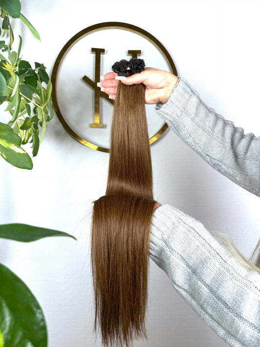#6A REHBRAUNE US WELLIGE KERATIN BONDINGS REHBRAUN 65CM ♡