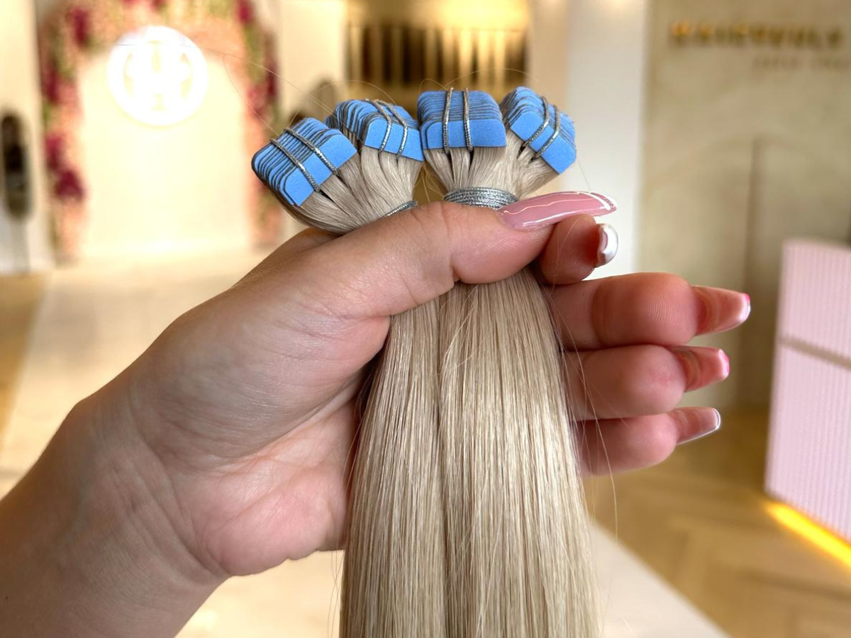 #DIRTY BLOND MINI TAPE EXTENSIONS RU GLATT ♡