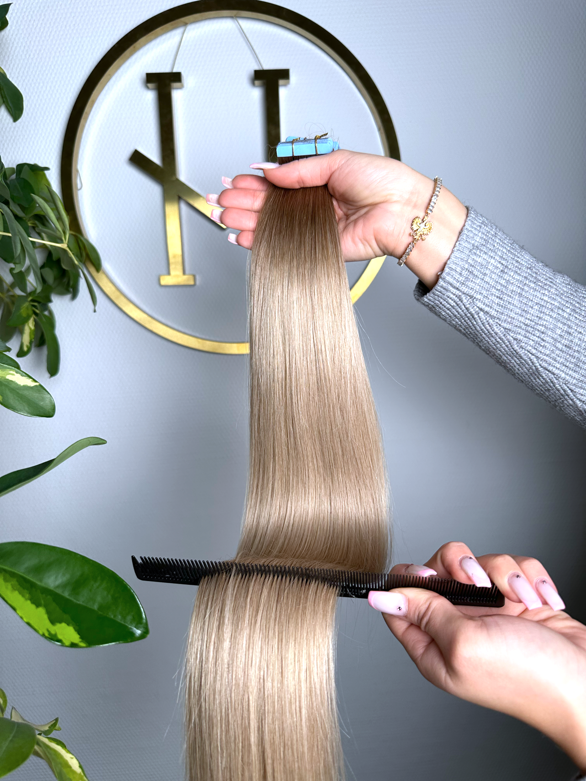 #5T18A OMBRÉ KÜHLES BLOND US WELLIGE TAPE EXTENSIONS 65CM ♡