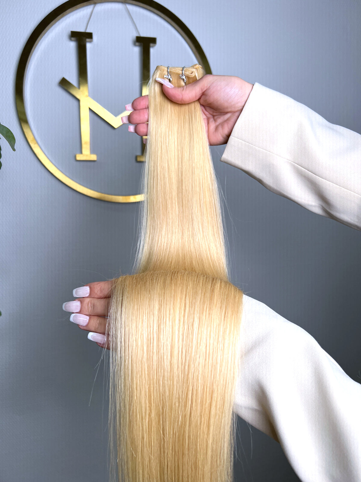 TRESSEN #BEACH BLOND LIGHTBLOND GOLD RU GLATT CLASSIC WEFT ♡
