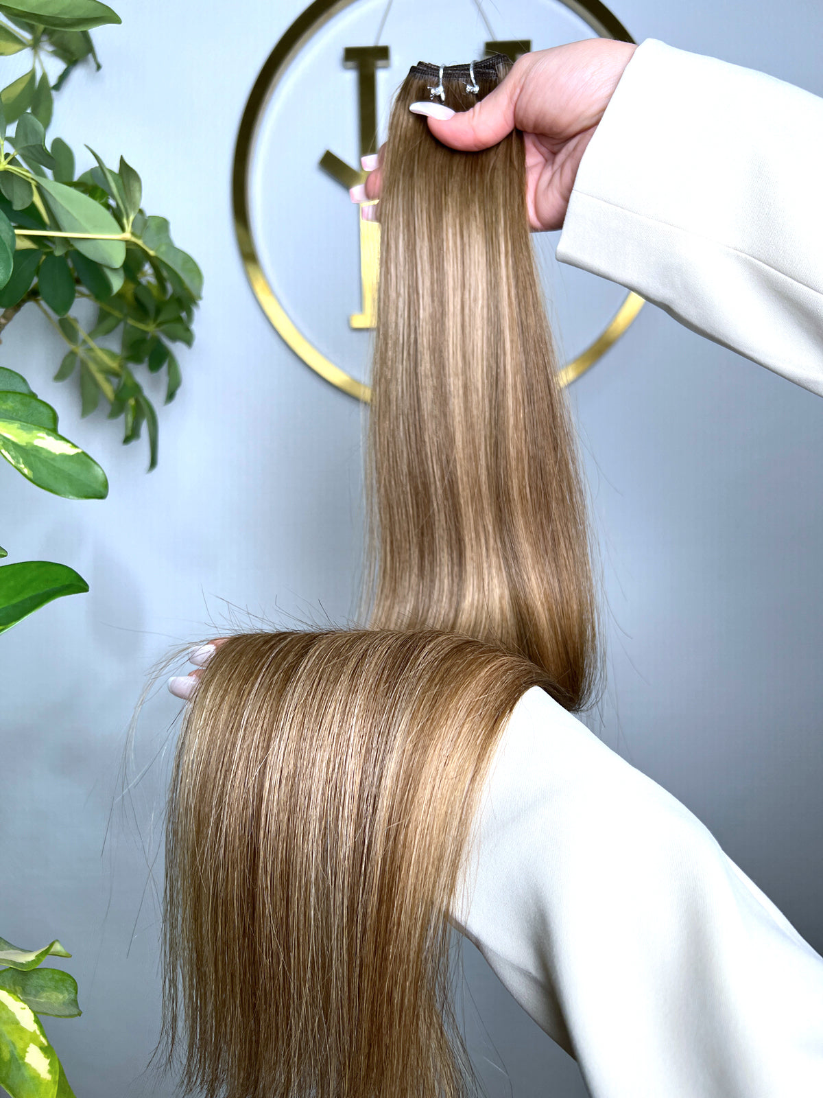 TRESSEN #CARAMEL FUDGE BALAYAGE MITTELBRAUN RU GLATT CLASSIC WEFT ♡